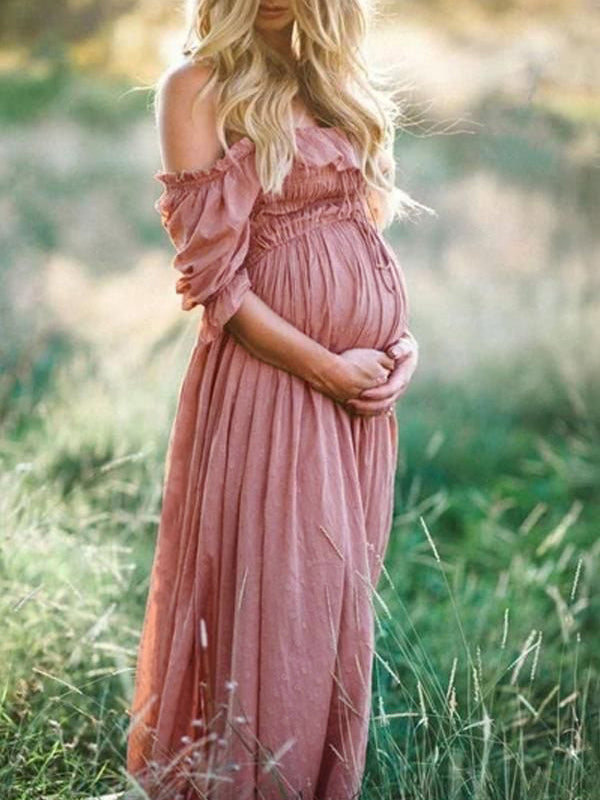 ShopNory | Boho Chic: Umstandsmode Boot Hals Ranken Kleid