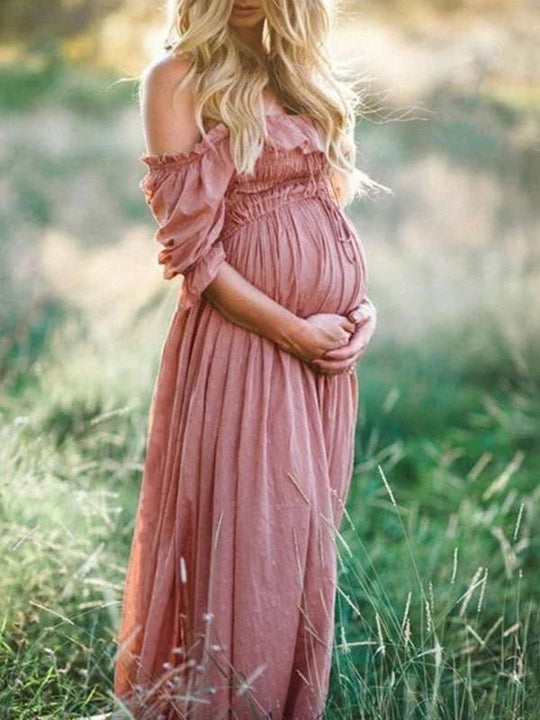 ShopNory | Boho Chic: Umstandsmode Boot Hals Ranken Kleid
