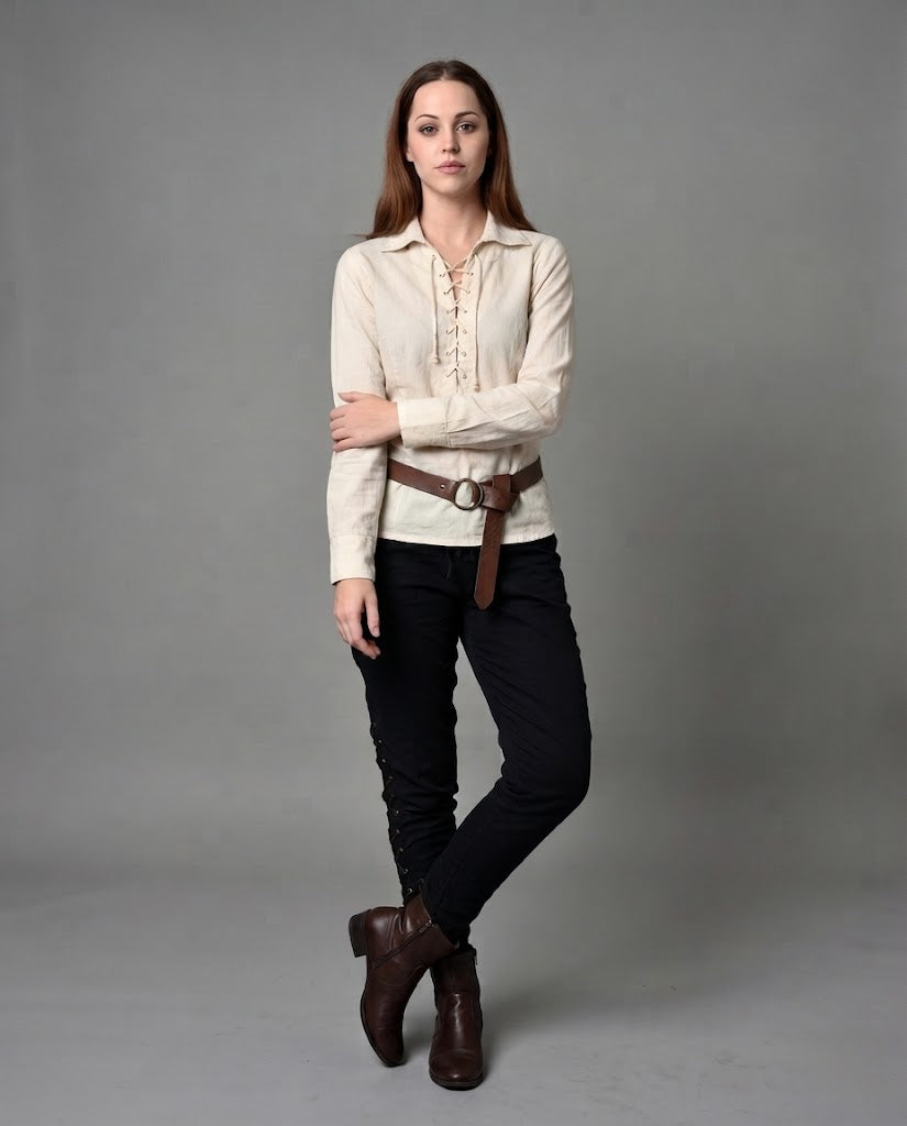 Damen Freizeit Langarmshirt mit Kordelzug Shop Nory