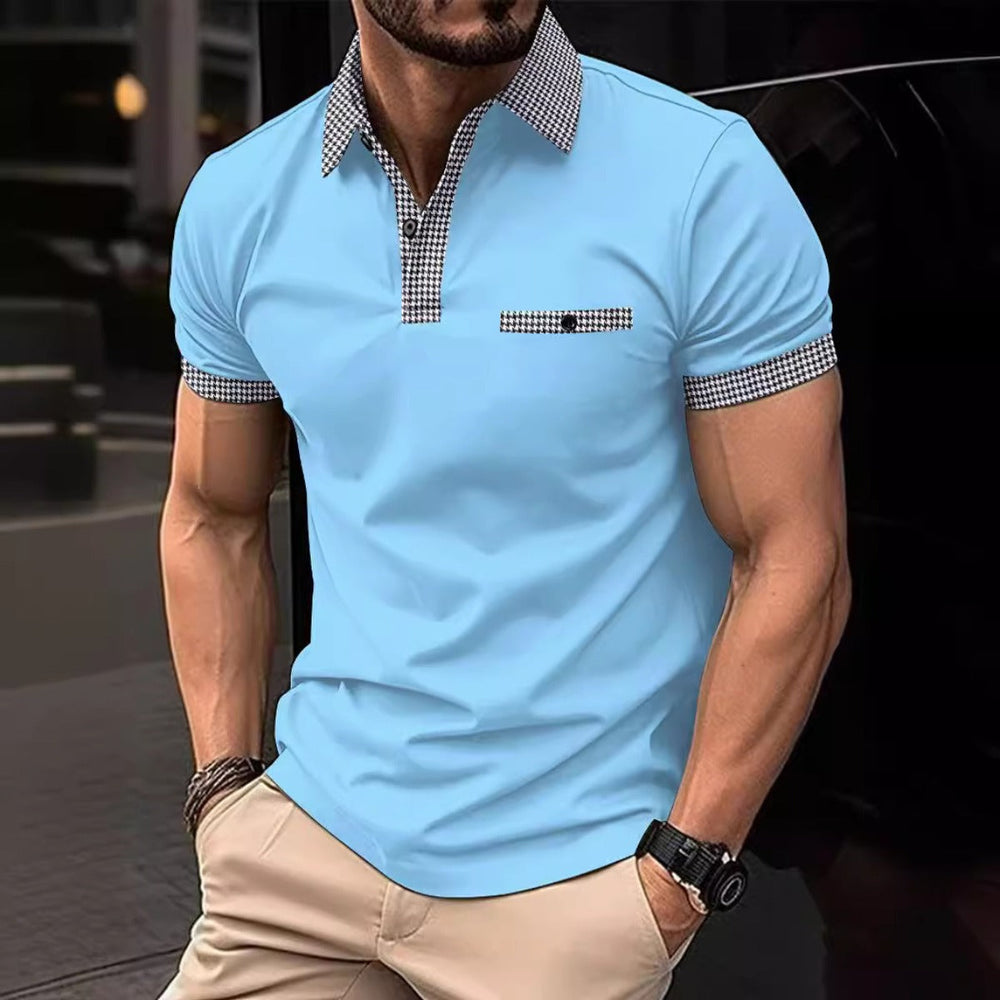 Farblich passendes POLO-Shirt mit Knöpfen