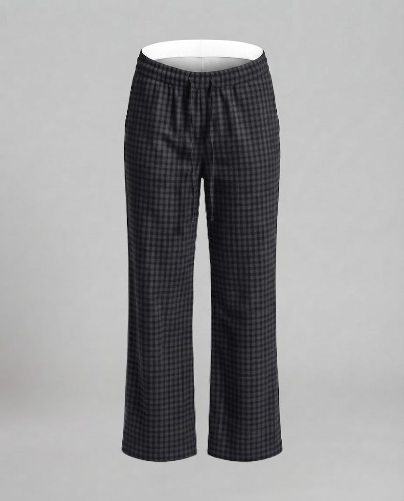 Damen Hochtaillierte weite Karomuster-Hose mit Tunnelzug und relaxed‑Fit Shop Nory