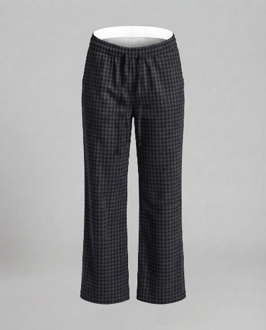 Damen Hochtaillierte weite Karomuster-Hose mit Tunnelzug und relaxed‑Fit Shop Nory