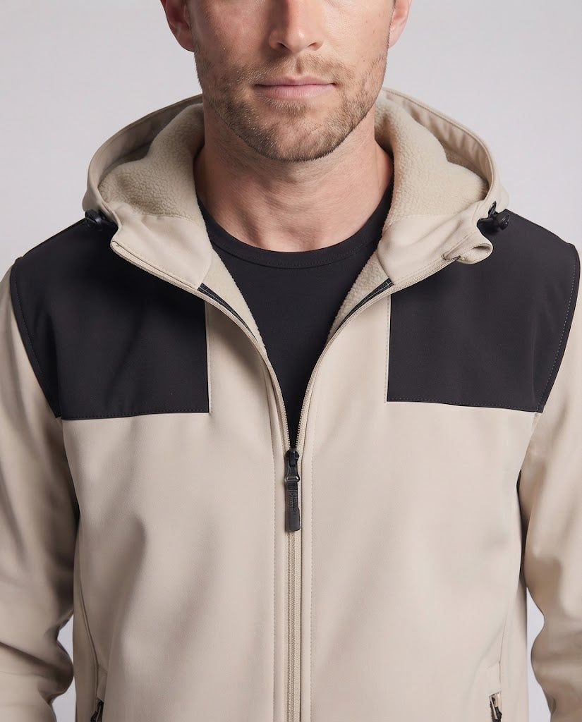Herren Softshell-Kapuzenjacke mit wärmender Fleece-Innenlage und winddichter, wasserabweisender Oberfläche Shop Nory