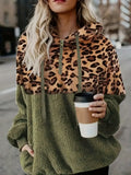 Leopardenmuster Farbblock Pullover