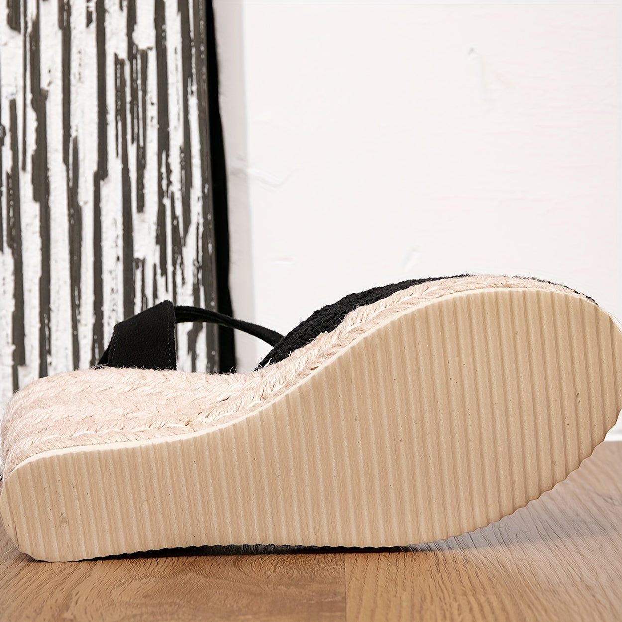 Shopnory | Damen Espadrille Keilabsatz Sandalen