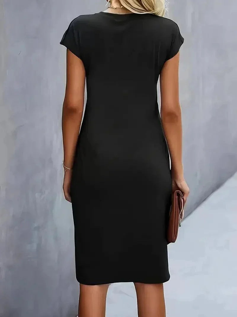 Bequemes Kleid mit Rundhalsausschnitt für Frauen