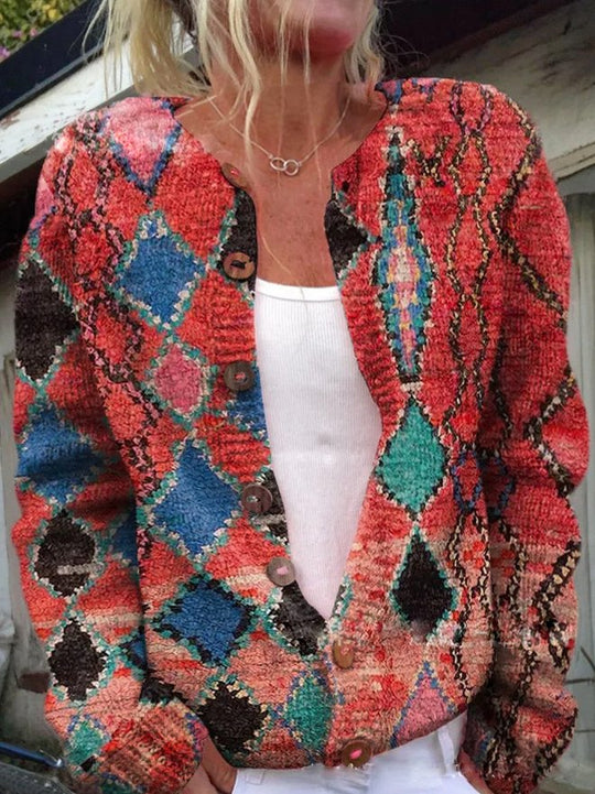 Bequemer Strick Damen Cardigan mit Knöpfen