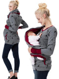 ShopNory Schwangerschafts-Chaps, Krankenschwester-Sweatshirts, Blumendruck, Taschen, Reißverschluss, Stillkleidung