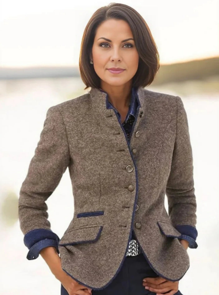 Damen Kurzjacke mit Mehrknopfleiste und Farbakzenten | ShopNory