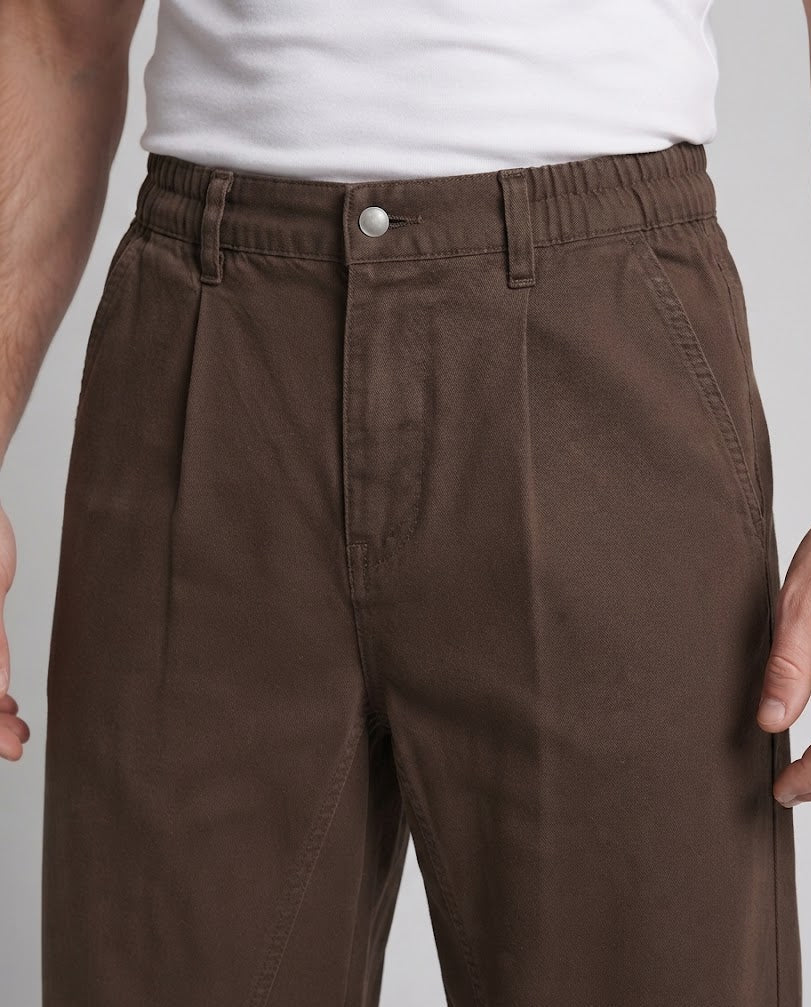 Herren Ultraweite Baumwoll-Canvas-Hose im Palazzo-Cut mit Bundfalten Shop Nory