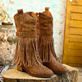 Quasten Bedeckte Damenstiefel mit Blockabsatz