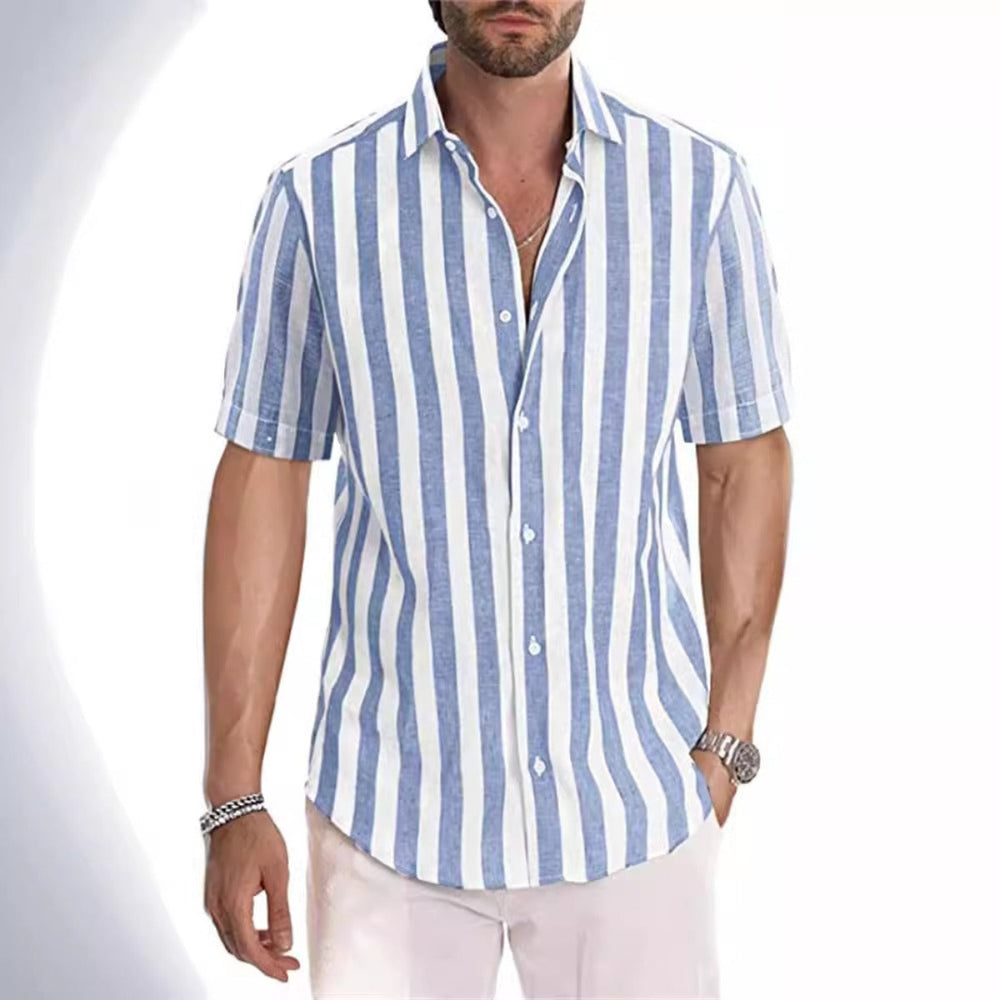 Herren Hemd mit gestreiftem Revers