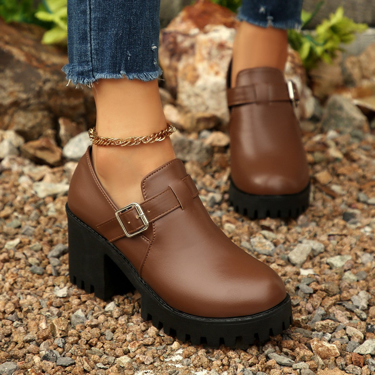Modische Ankle Boots mit Blockabsatz