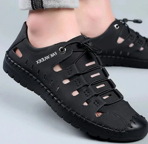 Outdoor Aviator Sandalen aus Leder mit gewickelter Zehe