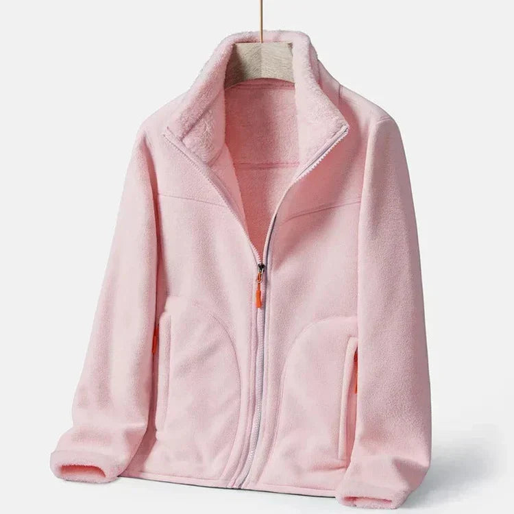 Warme Fleecejacke mit Doppelter Knopfleiste für Damen