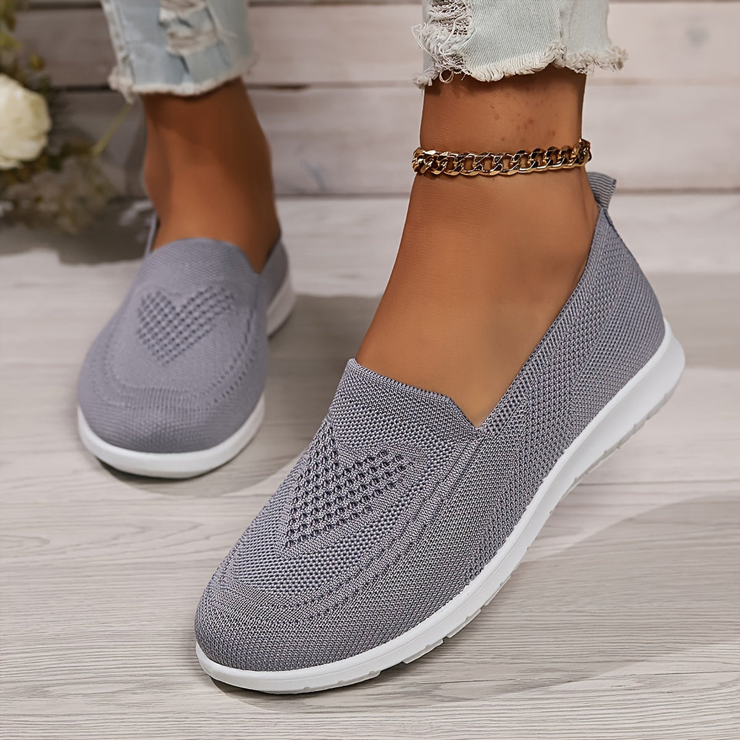 Einfarbige Gestrickte Sneaker Für Damen