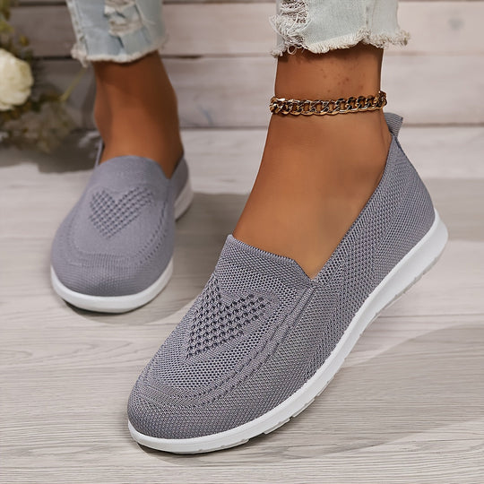 Einfarbige Gestrickte Sneaker Für Damen