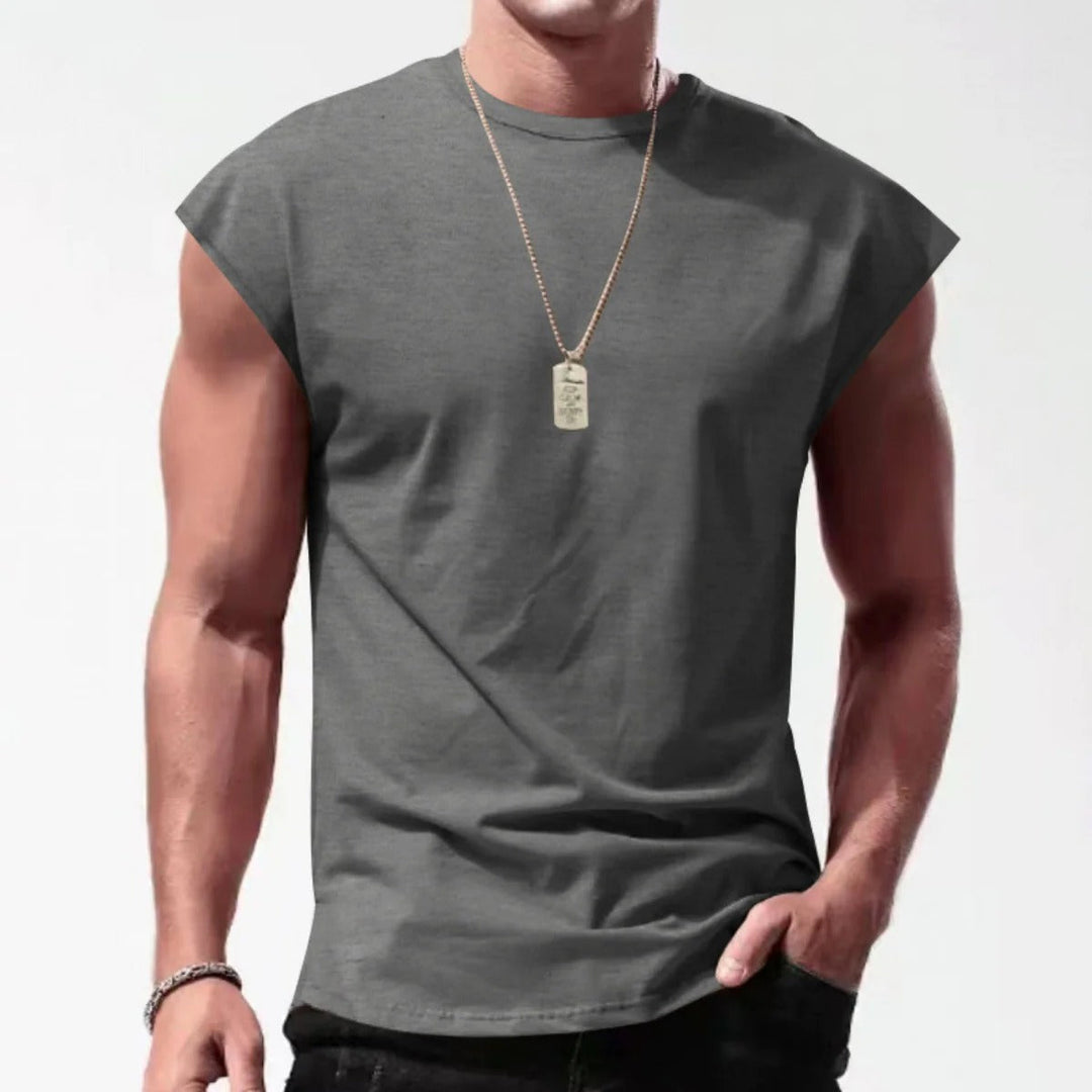 Einfarbiges Weste-T-Shirt