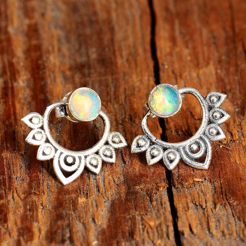 Natürliche Opal Lotus Ohrringe – Sophia | Shop Nory