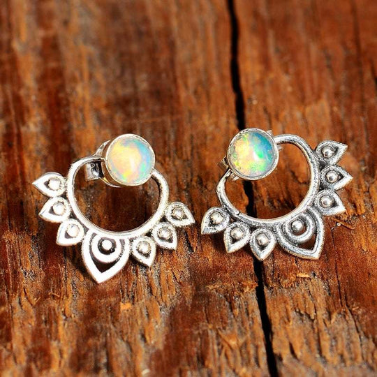 Natürliche Opal Lotus Ohrringe – Sophia | Shop Nory