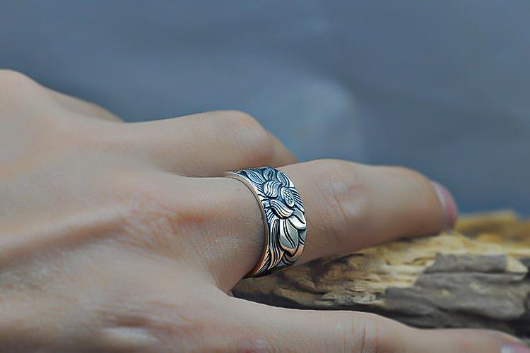 Silberner Lotus-Sutra-Ring | Shop Nory
