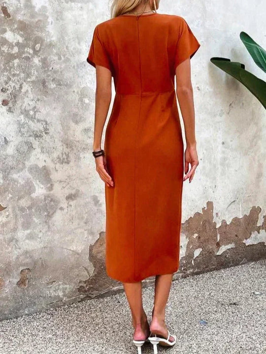 Damen Midikleid mit V-Ausschnitt