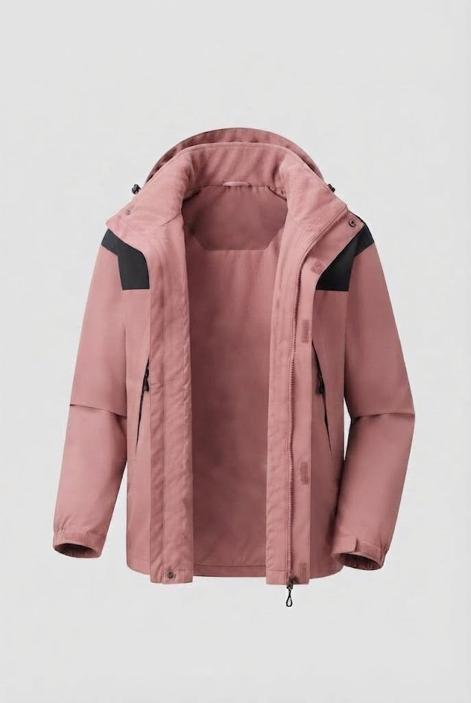 Herren Zwei-Lagen Softshell Outdoor-Jacke mit herausnehmbarer Fleece-Innenjacke und Kapuze Shop Nory