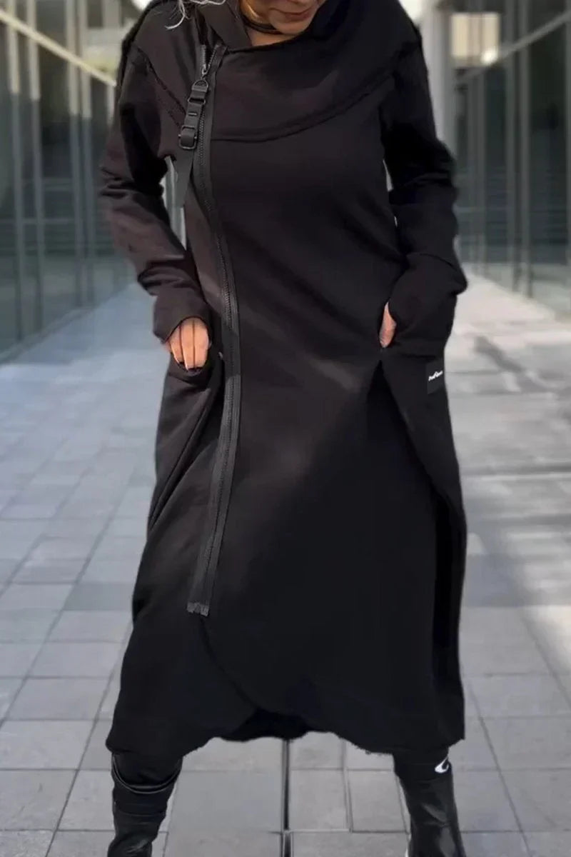 Langes Hoodie-Kleid mit Modernem Schnitt