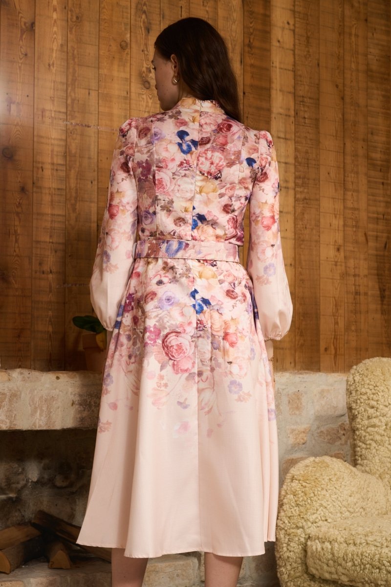 Midi Hemdkleid mit Blumendruck