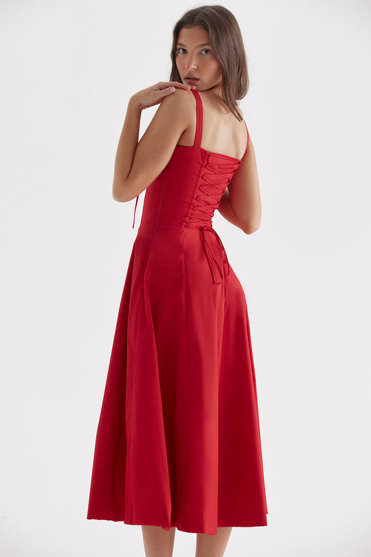 Tailliertes, Bustier-Kleid mit modernem floralem Print