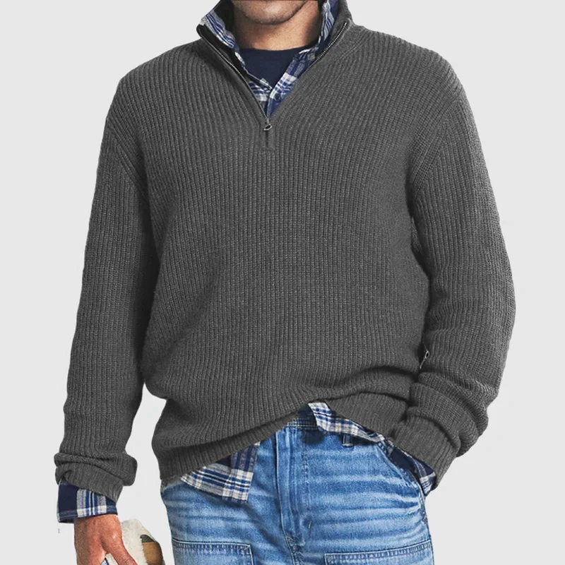 Lässiger Herren Zip-Pullover