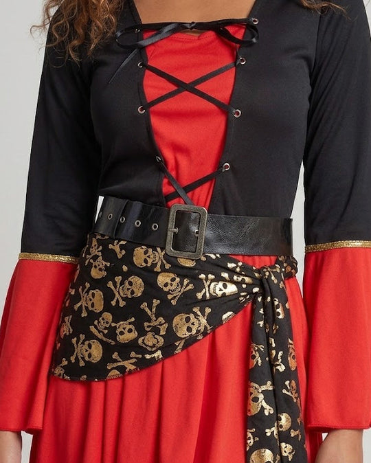Damen Piratenkostüm mit verziertem Gürtel und eleganten Ärmeln Shop Nory