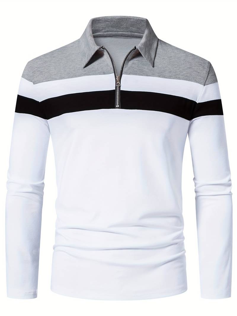 langärmliges poloshirt mit reißverschluss