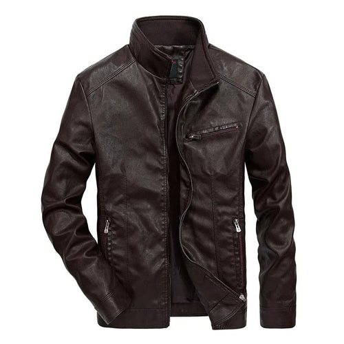 Lederjacke für Herren Frühlingsjacke mit Reißverschluss