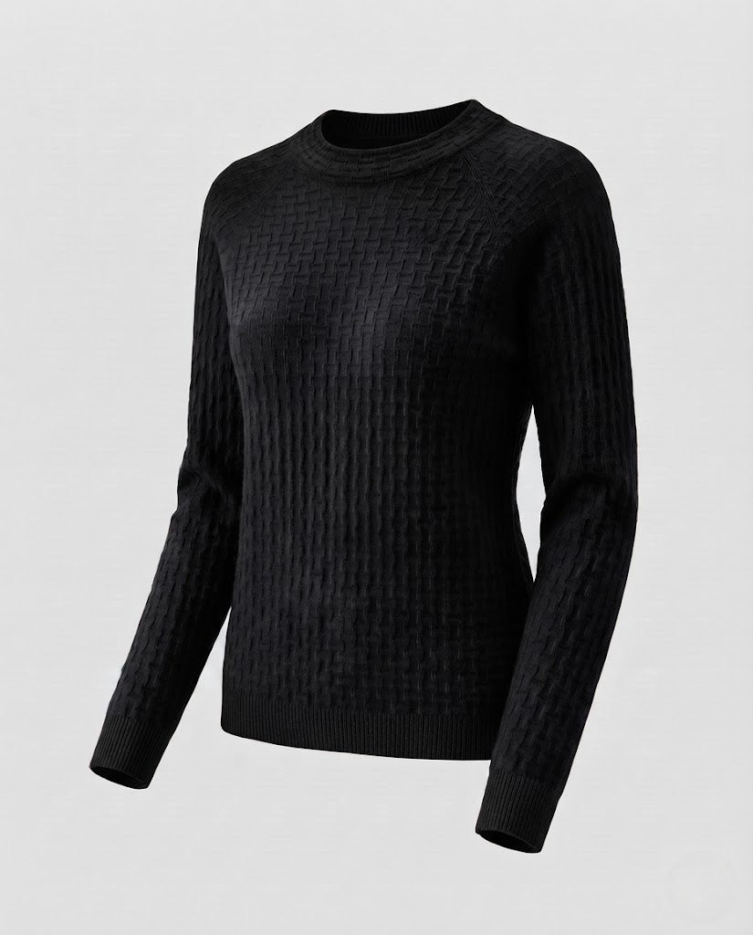 Damen Feinstrick-Pullover mit strukturierter WShop Noryoptik, Rundhalsausschnitt und kaschmirähnlicher Haptik Shop Nory