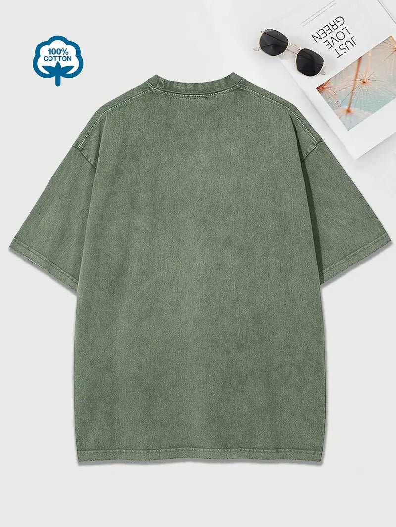 Baumwoll-T-Shirt mit Rundhalsausschnitt
