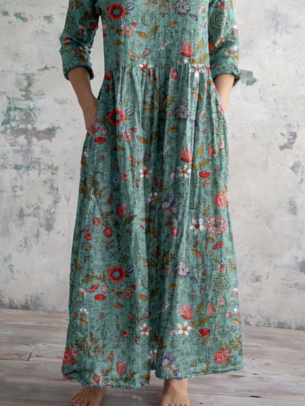 Bauchbedeckendes Blumenkleid