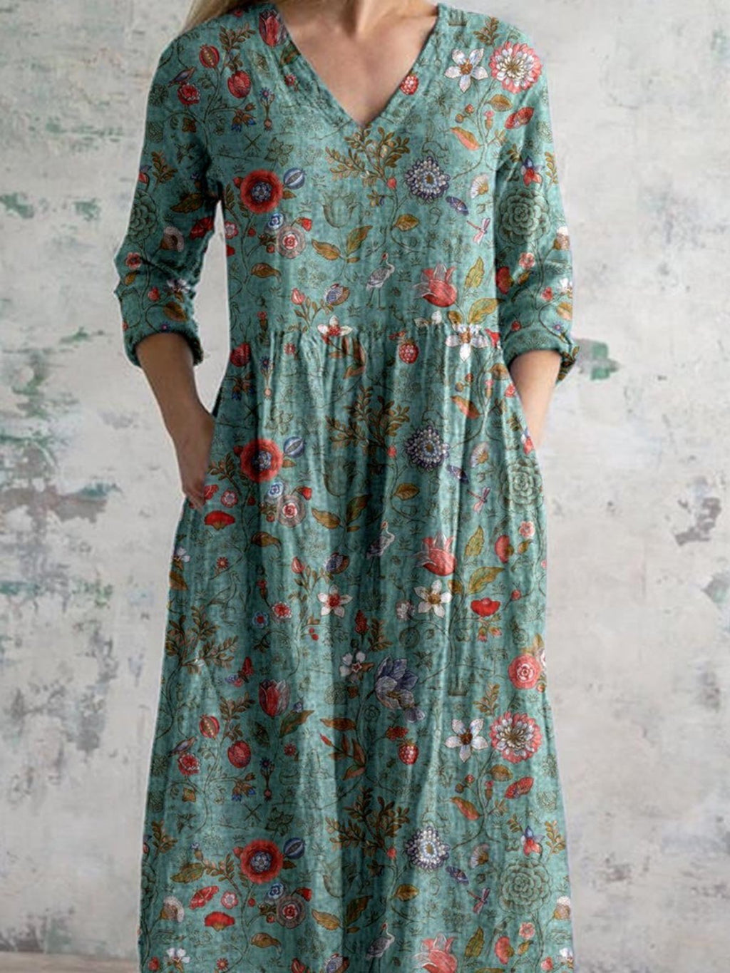 Bauchbedeckendes Blumenkleid