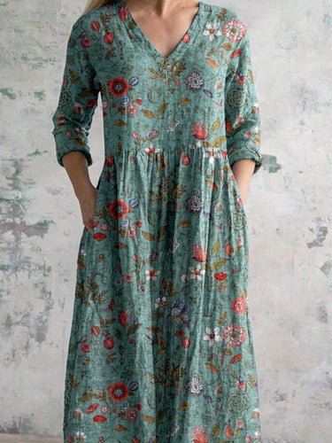 Bauchbedeckendes Blumenkleid