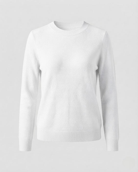Damen Feiner Strukturstrick-Pullover mit Rundhalsausschnitt und extraweichem Merino-Mix Shop Nory