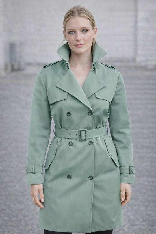 Trenchcoat mit Gürtel und Doppelknopf