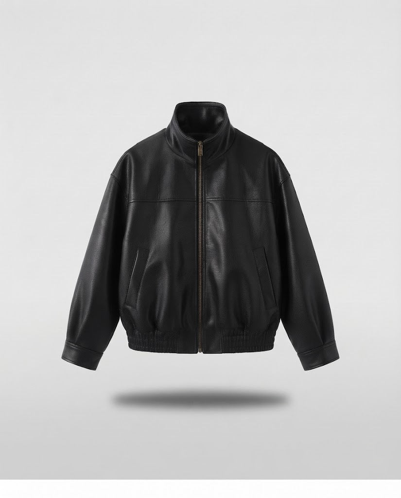 Damen Kurzjacke im Bomberstil aus weichem Lammnappa mit hohem Stehkragen Shop Nory