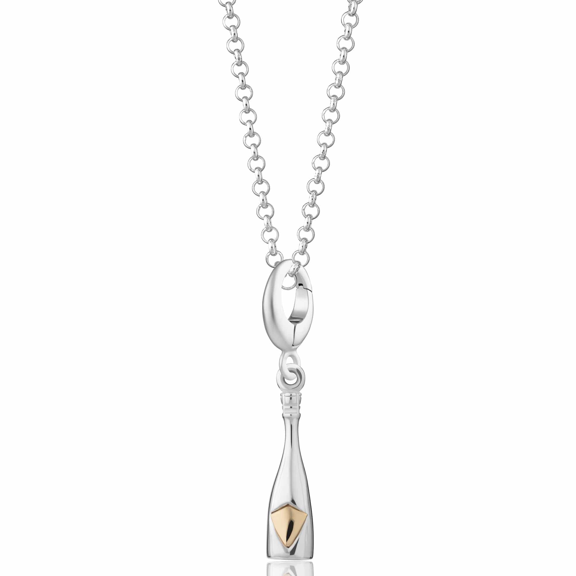 Silberne Champagnerflasche Charm Halskette | Shop Nory