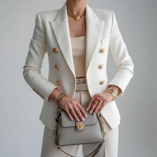 Damen Doppelreihiger Blazer
