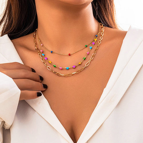 Bunte Böhmische Herz-Halskette | Shop Nory