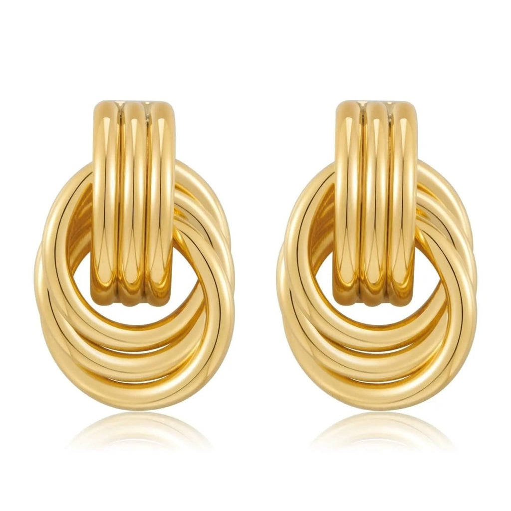 Chunky Hoop Knoten Herabhängende Stud Ohrringe | Shop Nory