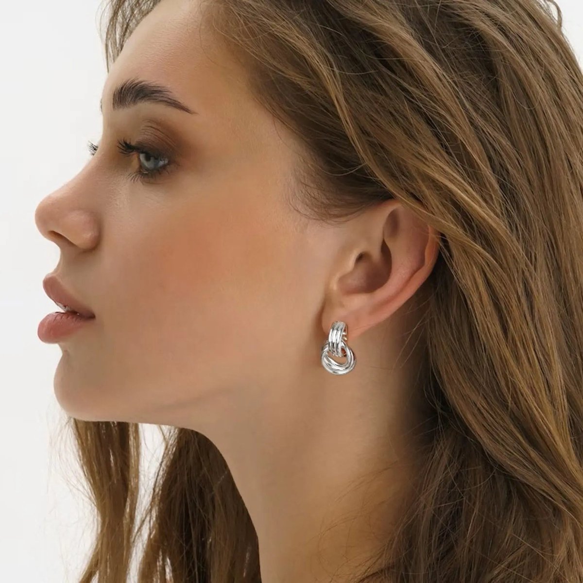 Chunky Hoop Knoten Herabhängende Stud Ohrringe | Shop Nory