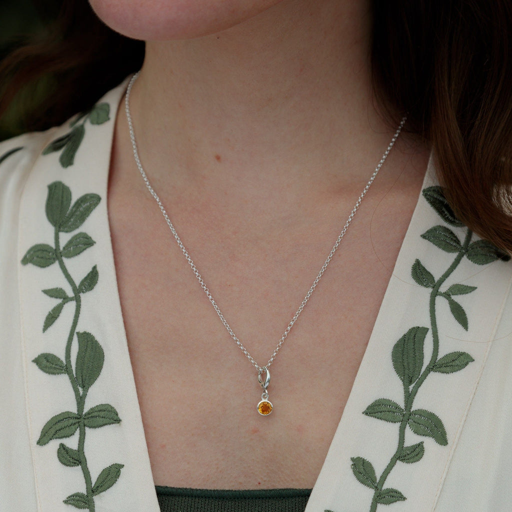 November Geburtsstein Charm Halskette (Citrin) | Shop Nory