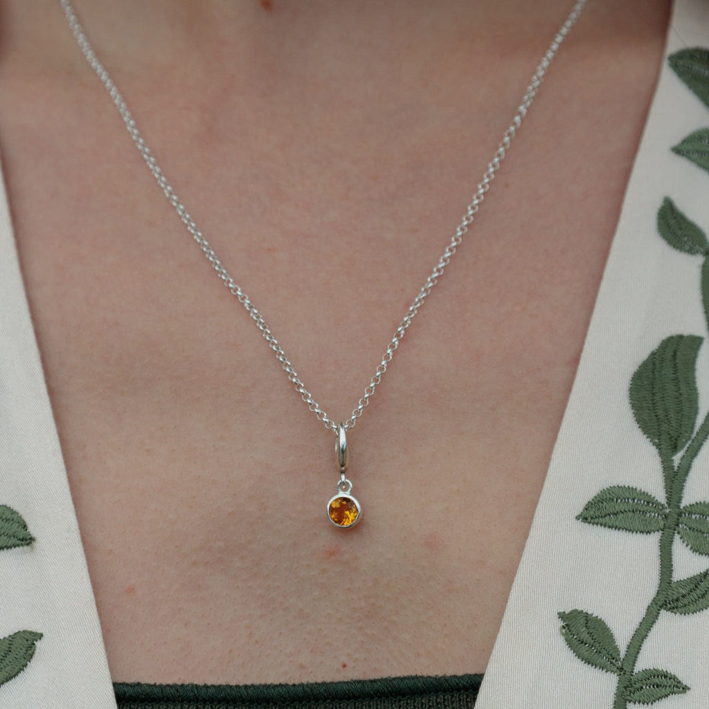 November Geburtsstein Charm Halskette (Citrin) | Shop Nory