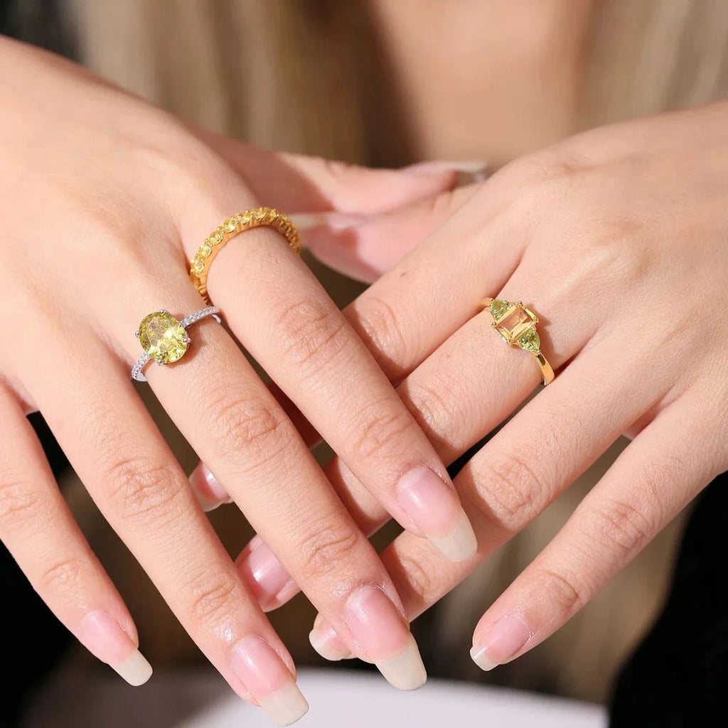 Citrin- und Peridot-Ring Citrin-Verlobungsring in Gold, Silber und Roségold | Shop Nory